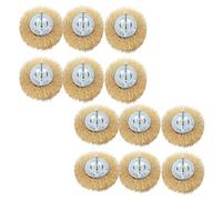 AB Tools 12 X 100mm Wide Flat Steel Wire Brush For Drills Brass Coated Rust Paint Remover