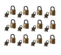 AB Tools 12 X 20mm Heavy Duty Brass Padlock Security Lock Suitcase Rucksack 3 Keys