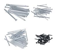 AB Tools 124Pc Nail Assortment Flat And Domed Head Panel Pins Carpentry Wood Plasterboard