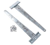 AB Tools 12In / 300mm Heavy Duty T Tee Hinges For Shed + Garden Gates Zinc Plated 2Pc