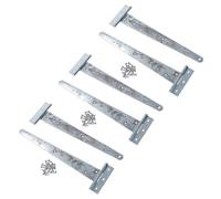 AB Tools 12In / 300mm Heavy Duty T Tee Hinges For Shed + Garden Gates Zinc Plated 6Pc