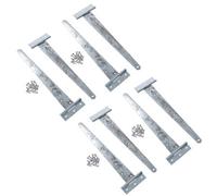 AB Tools 12In / 300mm Heavy Duty T Tee Hinges For Shed + Garden Gates Zinc Plated 8Pc