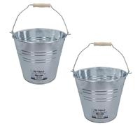 AB Tools 12L Galvanised Steel Metal Bucket Pail Water Coal Greenhouse Garden Plant 2PK