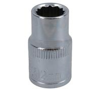 AB Tools 12mm 1/2In Drive Shallow Metric mm Socket 12 Sided Bi-Hex Knurled Ring
