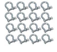 AB Tools 12mm Galvanised Bow Shackle 16 Pack Single Shackle Link Chandlery Boat Yacht