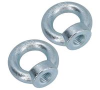 AB Tools 12mm Lifting Eye Nut Fastener Internal Female Thread Zinc Plated 30mm Diameter 2Pc