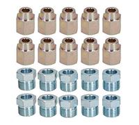 AB Tools 12mm x 1mm Male and Female Steel Brake Pipe Fittings for 1/4” Pipe 20 Pack