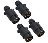 AB Tools 12N 7 Pin Plug Plastic Car Trailer Caravan Electrical Wiring Lights Connector 4Pc