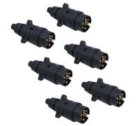 AB Tools 12N 7 Pin Plug Plastic Car Trailer Caravan Electrical Wiring Lights Connector 6Pc
