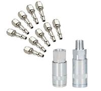 AB Tools 12Pc Airline Air Line Quick Release Compressor Fittings With 1/4 Bsp Attachments