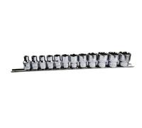AB Tools 12Pc Imperial Sae Af 1/4" - 7/8" Sockets 12 Point On Rail Shallow 3/8" Dr At946