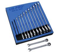 AB Tools 12Pc Metric Gear Ratchet Spanner Combination Wrench 8 - 19mm 72 Teeth