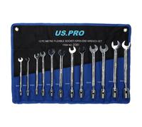 AB Tools 12Pc Metric mm Flexi Headed Socket And Open Ended Spanner Wrench 8 - 19mm