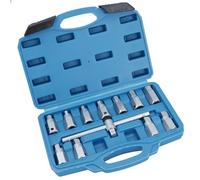 AB Tools 12pc Oil Drain Plug Key Set For Gear Boxes Back Axles Gearbox Hex + Square Bits