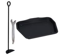 AB Tools 13" Metal Ashpan Ash Pan Tray For 18" Fireplace, Handle & Rake Openfire Carrier