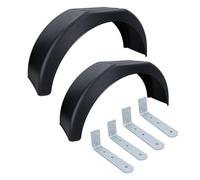 AB Tools 13" Plastic Mudguards Fender (Pair) Offset Fit & 4 (Large) Brackets