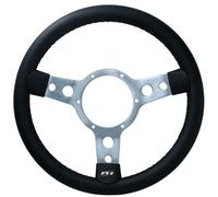 AB Tools 13" Traditional Classic Car Steering Wheel Black Vinyl 3 Spoke Centre 6 Hole