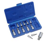 AB Tools 13Pc Male Torx Star Bit Sockets Mixed Drive 1/4" 3/8" And 1/2" T8 - T70