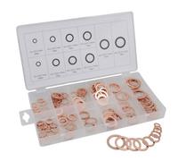AB Tools 140Pc Solid Copper Washer Assortment Set Seal Flat Gasket Metric Sizes 6-24mm