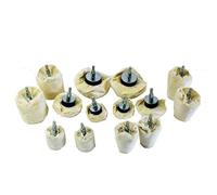 AB Tools 14pc Buffers Shaped Cloth Cotton Mop Polishing Buffing Buffs Drill 6.35mm Shank