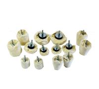 AB Tools 14Pc Buffers Shaped Cloth Cotton Mop Polishing Buffing Buffs Drill 6.35mm Shank