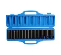 AB Tools 14Pc Impact Socket Set Metric 10 - 32mm Deep Sockets 1/2" Drive 6 Point