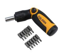 AB Tools 14Pcs Ratchet Screwdriver Set Slotted / Flat, Pozi, Torx Star Head Adjustable Angle