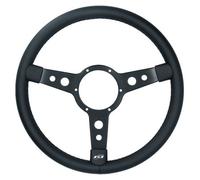 AB Tools 15" Traditional Classic Car Steering Wheel Black Vinyl 3 Spoke Centre 6 Hole