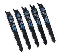 AB Tools 150mm Reciprocating Saw Blade 5 Tpi Cutting Wood Plastic Sharp Fast Cut 5Pk