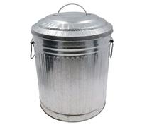 AB Tools 15L Galvanised Midi Bin Stainless Steel Kitchen Bathroom House Rubbish Dustbin