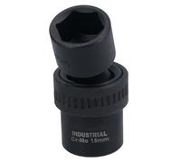 AB Tools 15mm 3/8In Drive Universal Swivel Wobble Metric Impact Shallow Socket