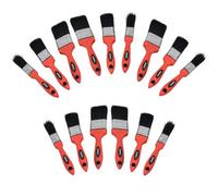 AB Tools 15Pc Paint Brush No Bristle Loss Set For Painting + Decorating Soft Grip Handle