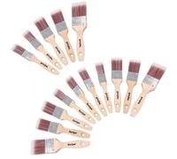 AB Tools 15Pc Synthetic Paint Brush Painting + Decorating Brushes Wooden Handle 1" - 2"