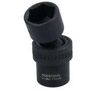 AB Tools 17mm 3/8In Drive Universal Swivel Wobble Metric Impact Shallow Socket