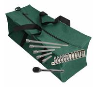 AB Tools 17Pc Imperial Af Socket Set Sae Inch Sockets Extensions Ratchet 1/4"dr Tool Bag