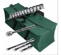 AB Tools 17Pc Imperial Af Socket Set Sae Inch Sockets Extensions Ratchet 3/8"dr Tool Bag