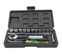 AB Tools 17Pc Socket Set Metric 1/4" Drive Extension Ratchet mm Sil180