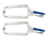 AB Tools 18" Welding Locking C Clamps Adjustable Fastener With Quick Release Grip 2 Pack