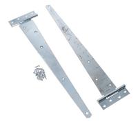 AB Tools 18In / 450mm Heavy Duty T Tee Hinges For Shed + Garden Gates Zinc Plated 2Pc