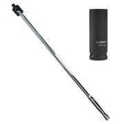 AB Tools 19mm Car Wheel Nut Remover Socket With 1/2" Drive 24" Breaker Power Bar