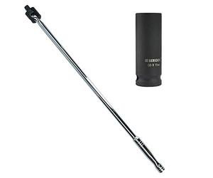 AB Tools 19mm Car Wheel Nut Remover Socket with 1/2" Drive 24" Breaker Power Bar