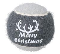 AB Tools 1PK Dog Festive Grey 'Merry Christmas' Tennis Ball in Gift Box - 6cm