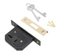 AB Tools 2-1/2" Mortice 3 Lever Deadlock Security Door Bolt Latch Brass Plate Deadbolt