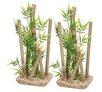 AB Tools 2 Aquatic Aquarium Decor Bamboo Stick Medium Fish Tank Ornaments 9X11X25Cm