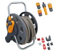 AB Tools 2 In 1 Wall Mounted Or Free Standing Garden Hose Reel 25 Metres Pipe Watering