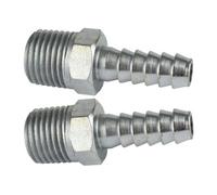 AB Tools 2 Pack 1/4" Bsp Thread Hose Tail 3/16" (4.75mm) Pipe Connector Air Fitting