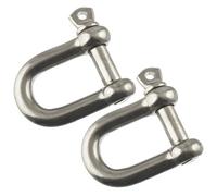 AB Tools 2 Pack 12mm Galvanised Steel D Shackle Dee Link Chandlery Lifting Towing