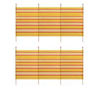 AB Tools 2 PACK 4 Pole Windbreak Beach Shelter 1.2m by 2.2m Screen Privacy Yellow Stripe
