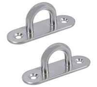 AB Tools 2 Pack 6mm Pad Eye Plate Tie Down Anchor Ring Stainless Steel A2