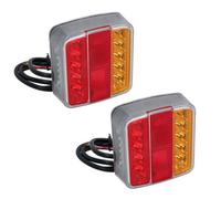 AB Tools 2 Pack Led Square Trailer Light Replacement Lighting Board Caravan Rear Lamp 12V